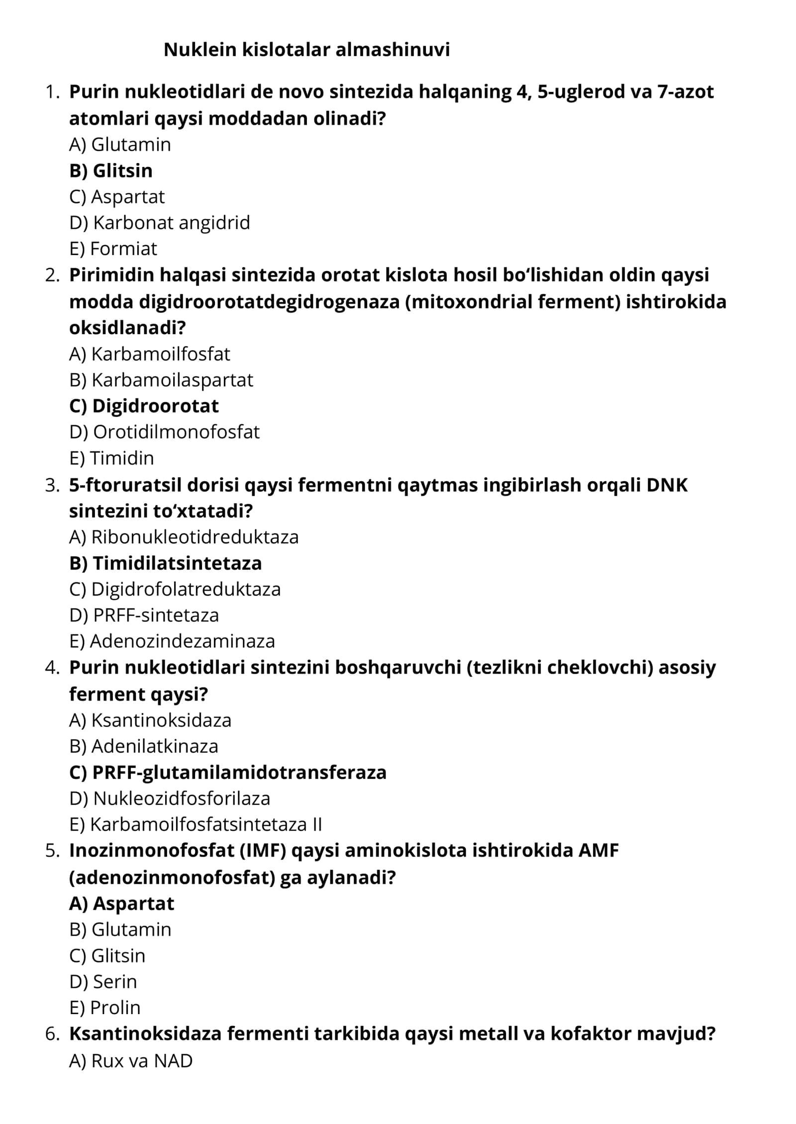 Nuklein kislotalar almashinuvi 1