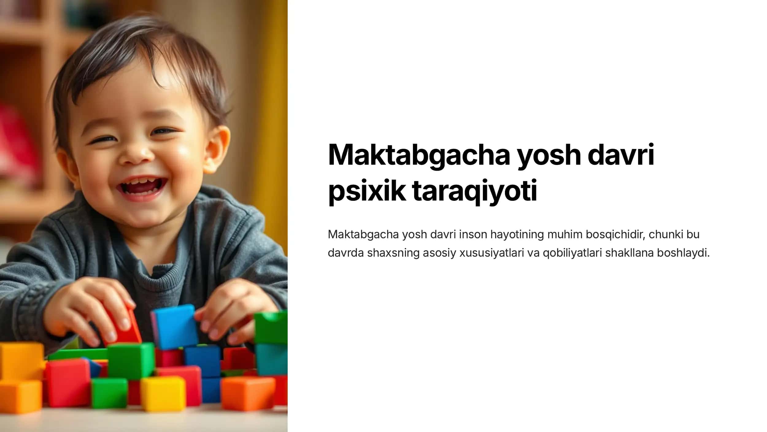 Maktabgacha yosh davri psixik taraqiyoti 1