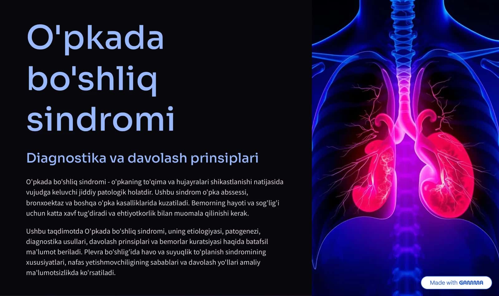 O'pkada bo'shliq sindromi 1