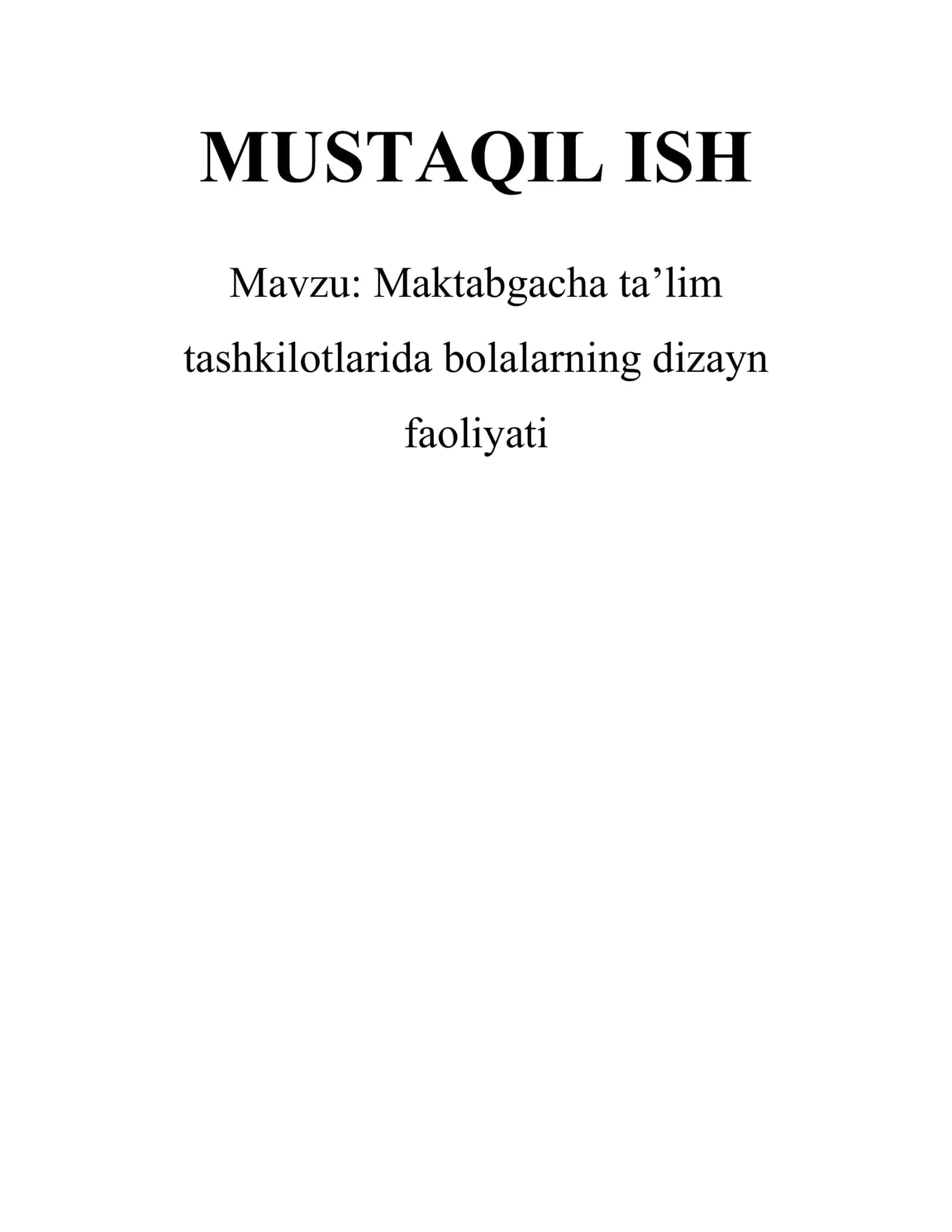 Maktabgacha ta’lim tashkilotlarida bolalarning dizayn faoliyati 1