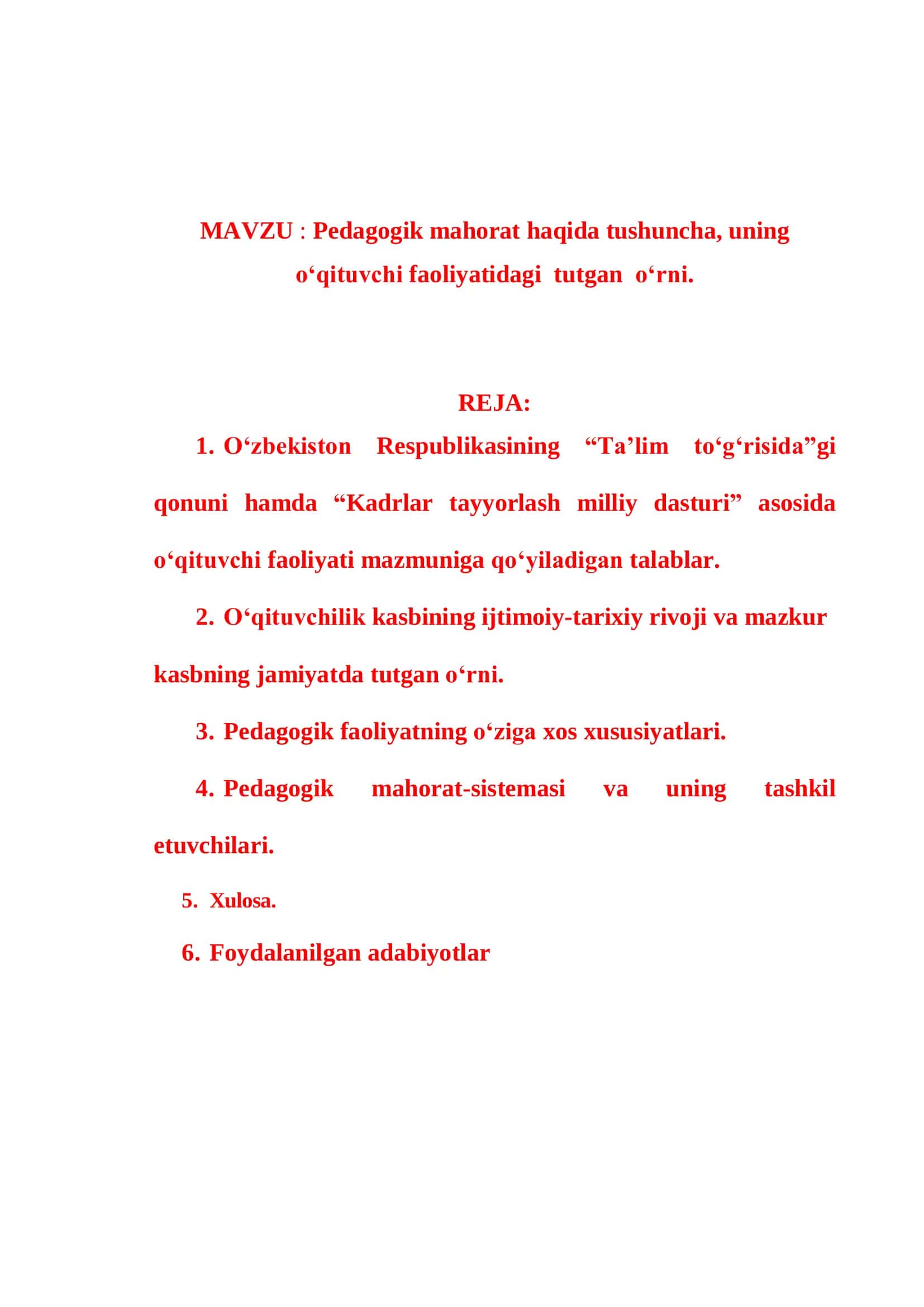 Pedagogik Mahorat 1