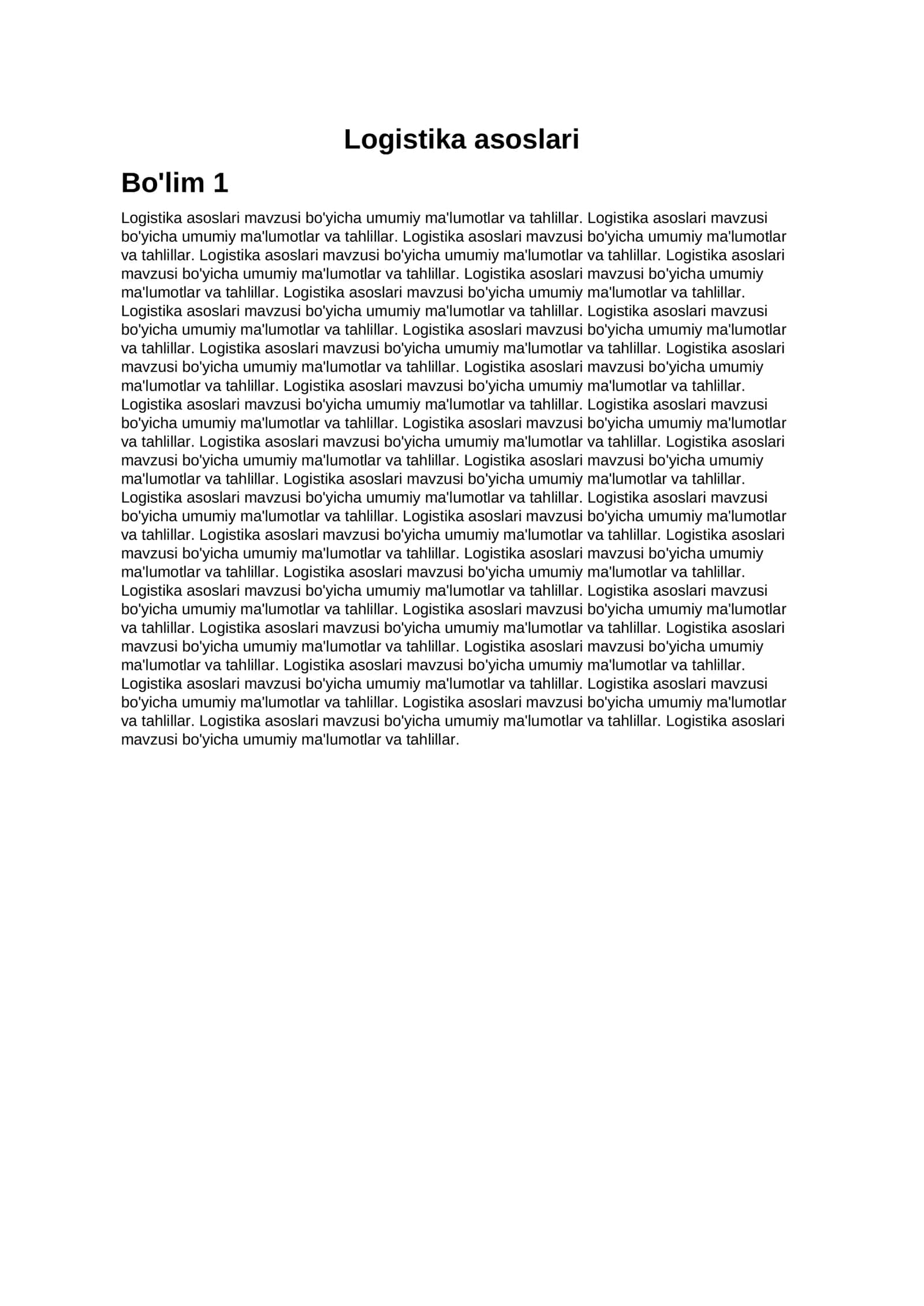 Logistika asoslari 1