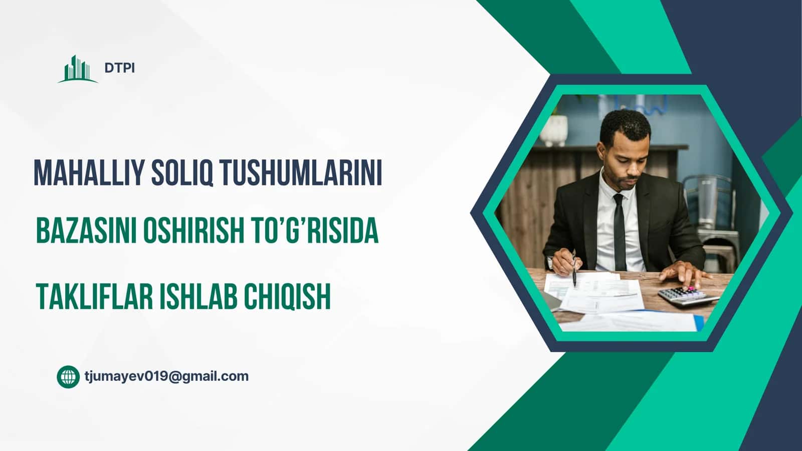 Mahalliy soliq tushumlarini Bazasini oshirish to’g’risida takliflar ishlab chiqish 1