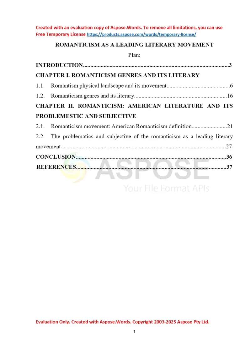 Romanticism as a leading literary movement 1