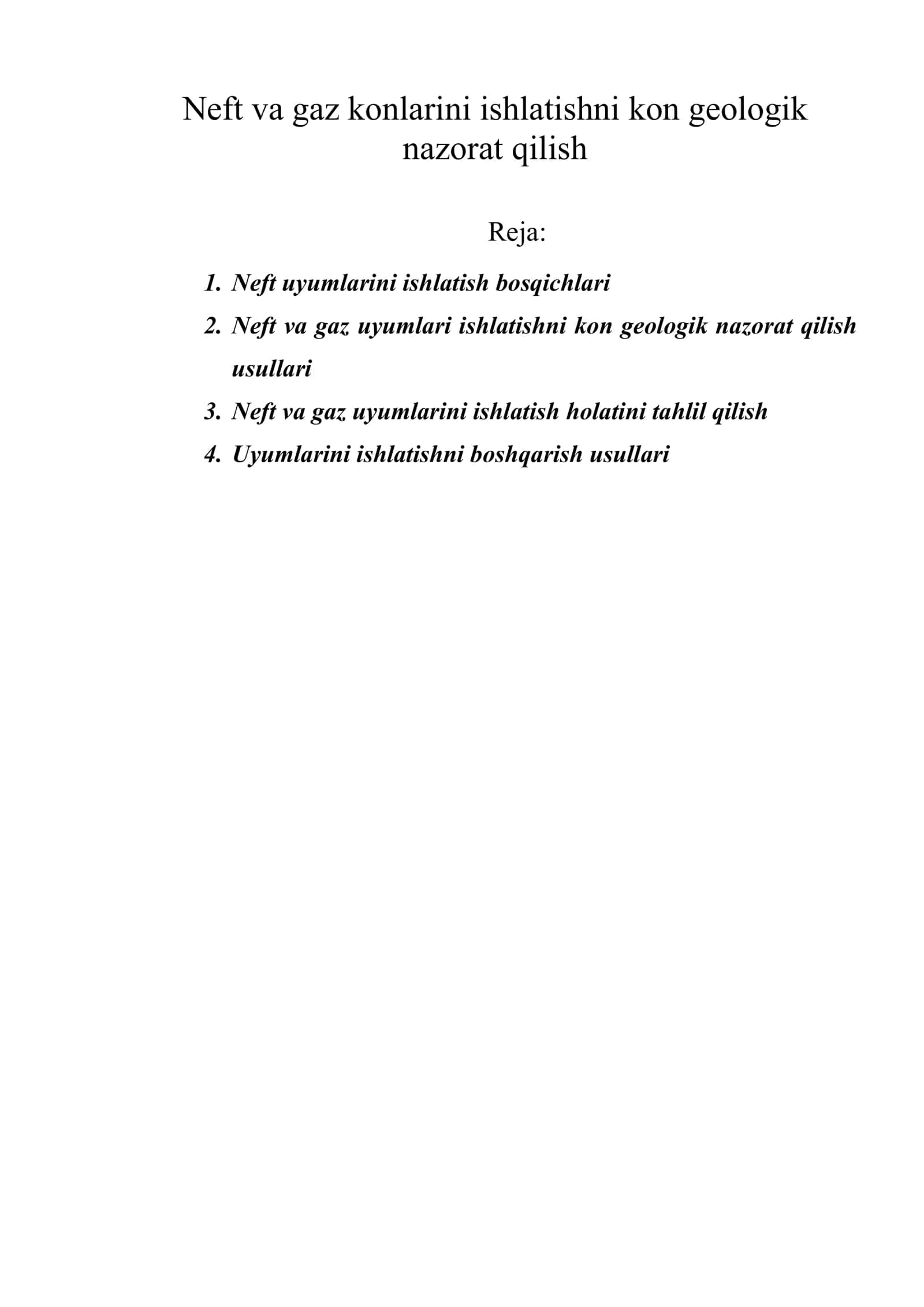 Neft va gaz konlarini ishlatishni kon geologik nazorat qilish 1