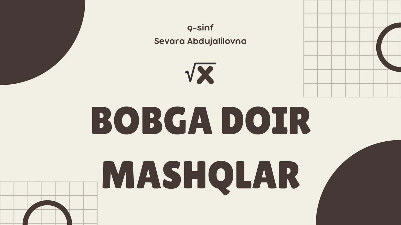 Bobga doir mashqlar 1