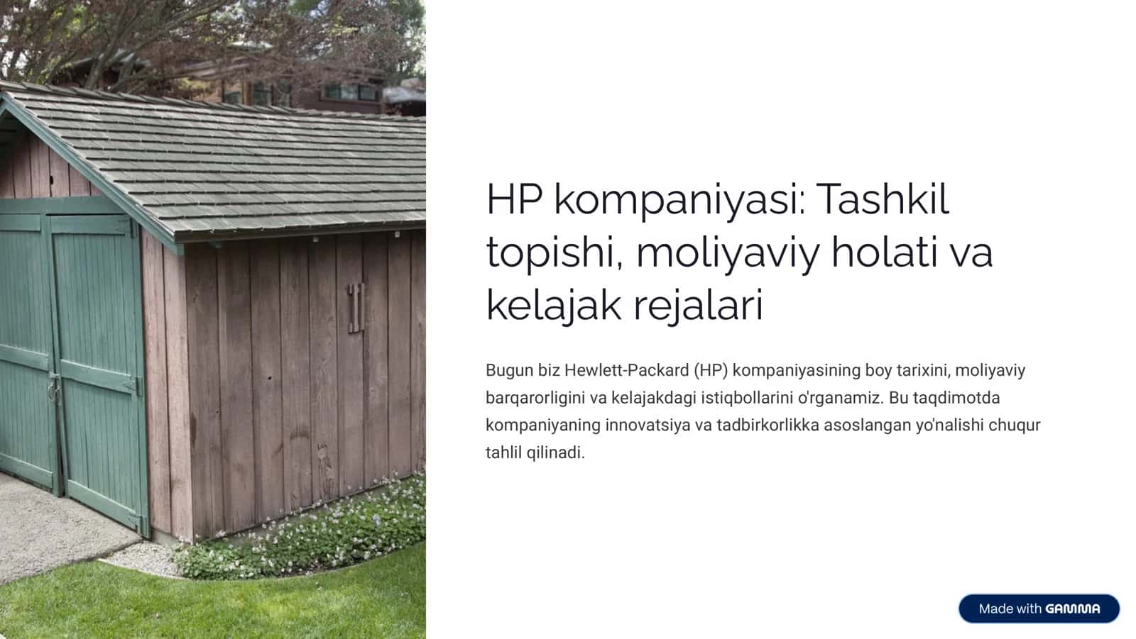 Hewlett-Packard (HP) Kompaniyasi Tashkili, Boy Tarixi, Moliyaviy Ahvoli 1