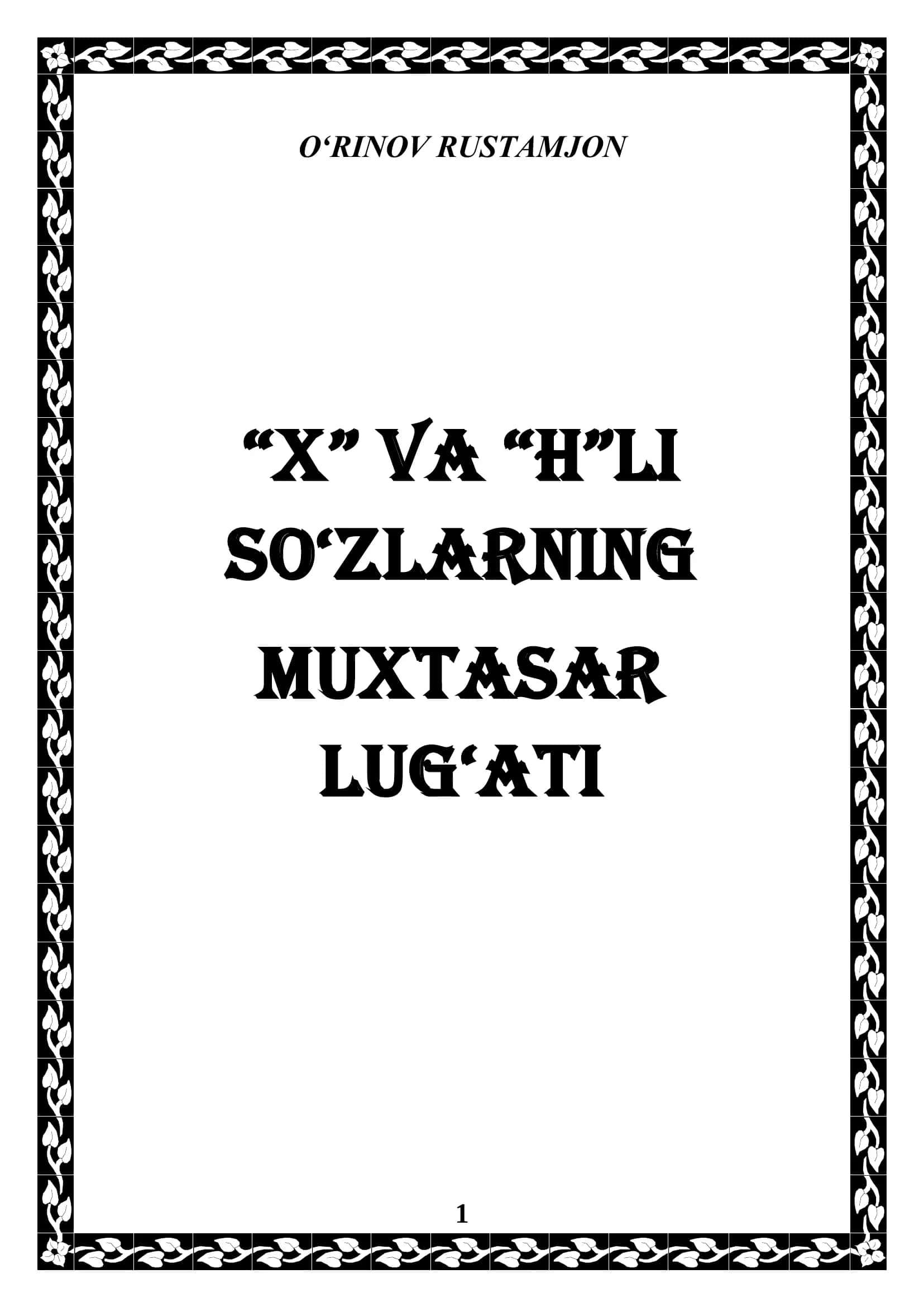 O‘RINOV RUSTAMJON 1