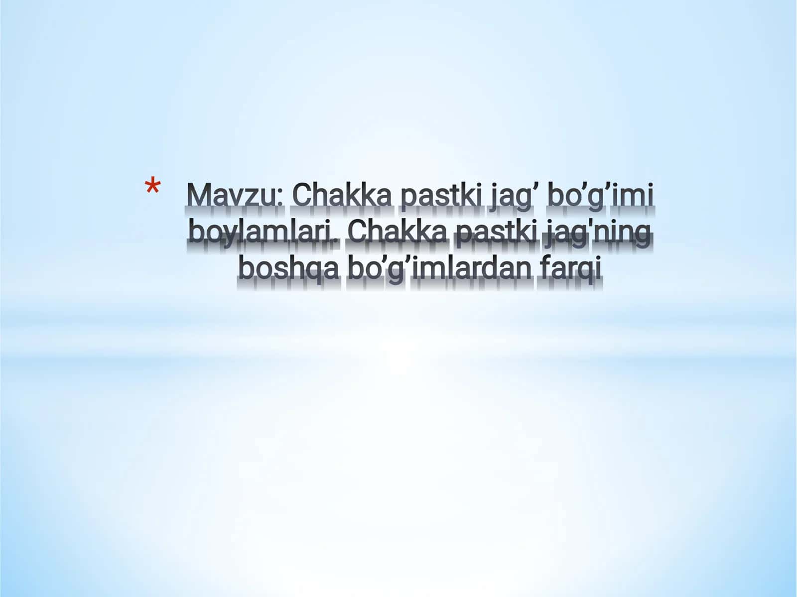 ChPJB bo'g'imi haqida 1