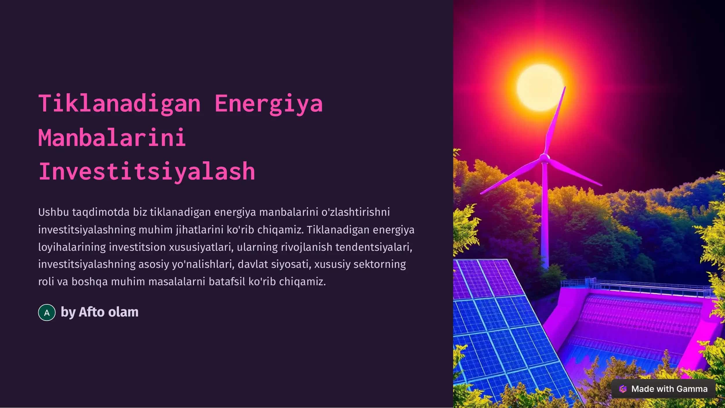 Tiklanadigan Energiya 1