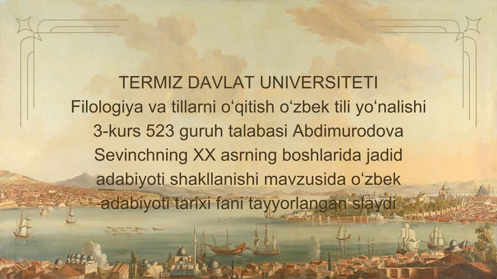 Oʻzbek adabiyoti tarixi fani 1