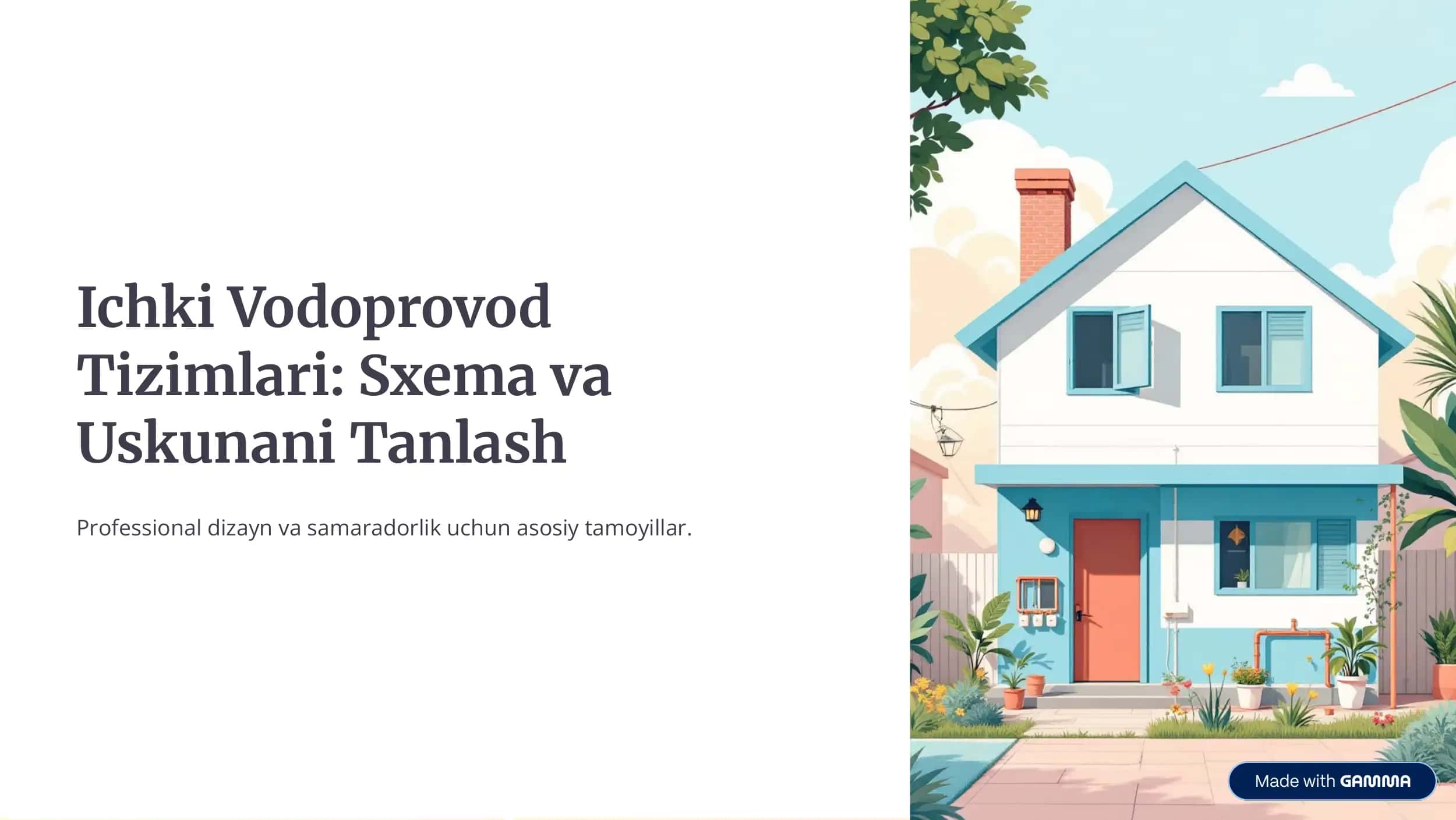 ichki vodoprovod tizimlari sxemasi va uskunalarni tanlash 1