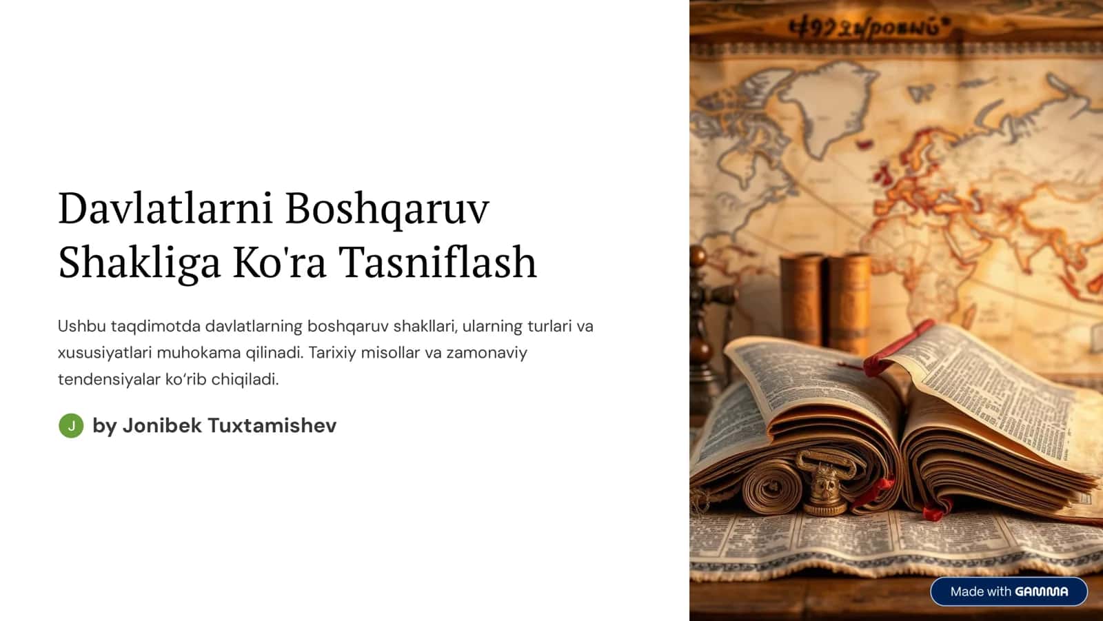 Boshqaruv Shakllarining Asosiy Turlari 1