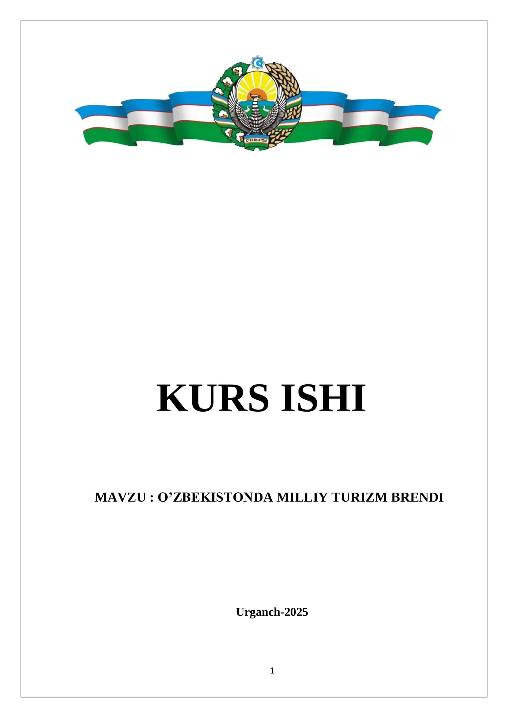 O'ZBEKISTONDA MILLIY TURIZM BRENDI 1