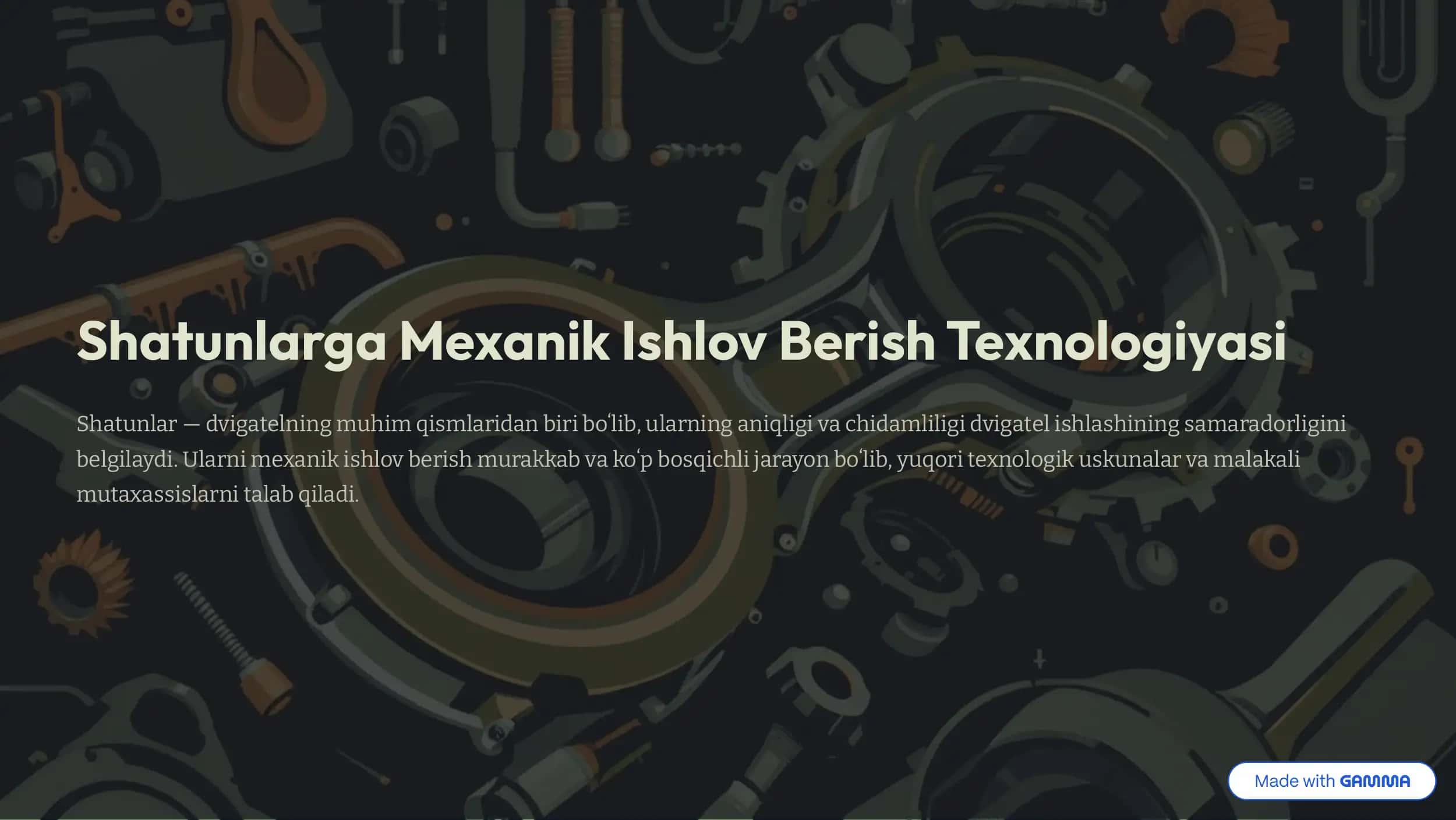 Shatunlarga mexanik ishlov berish texnologik jarayonlarining bosqichlari 1