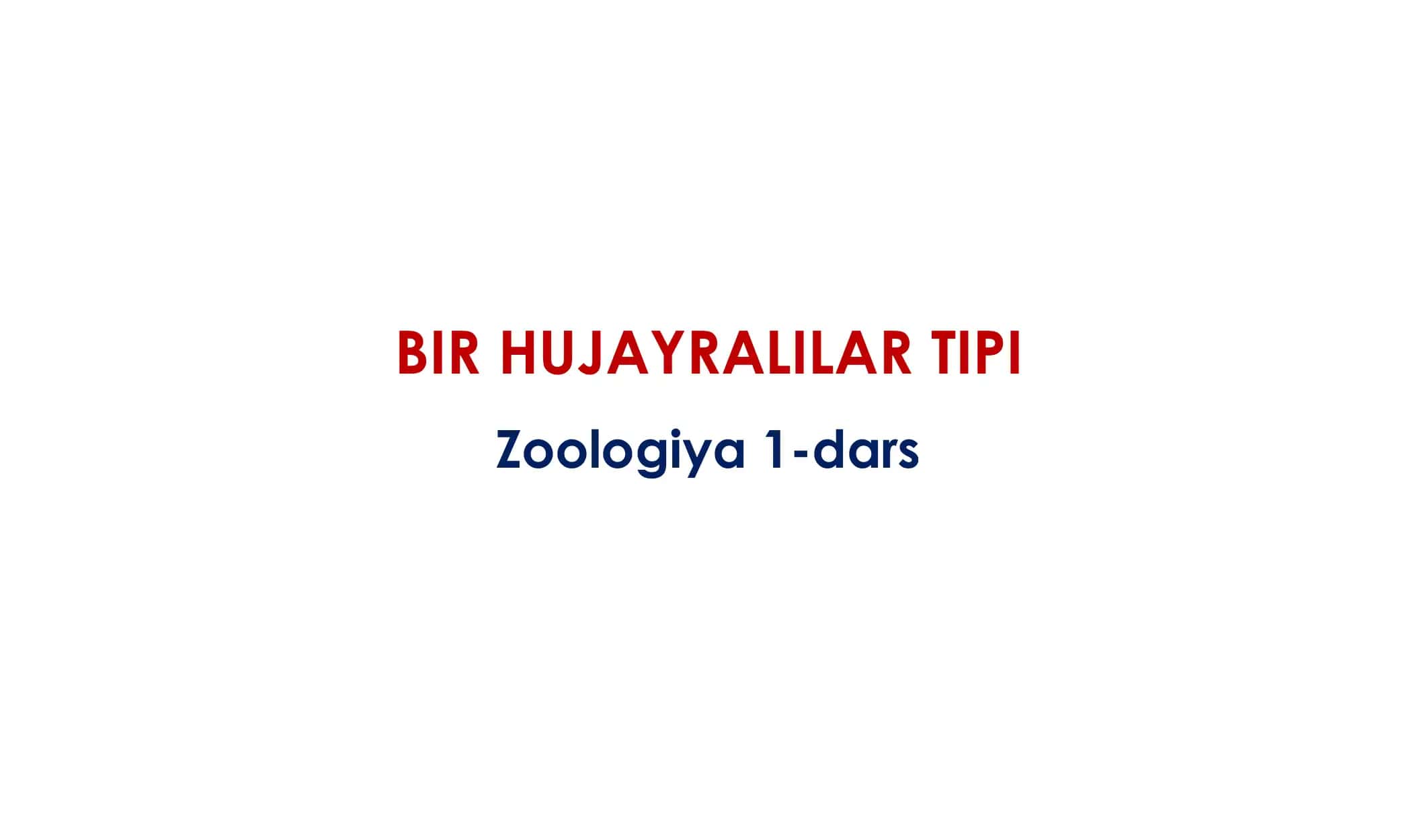 Zoologiya 1-dars qoʻllanma Taqdimot 1