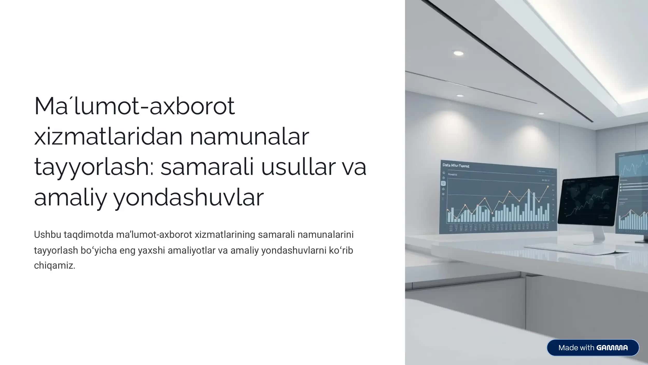 Ma¾lumot-axborot xizmatlarining namunalarini tayyorlash 1