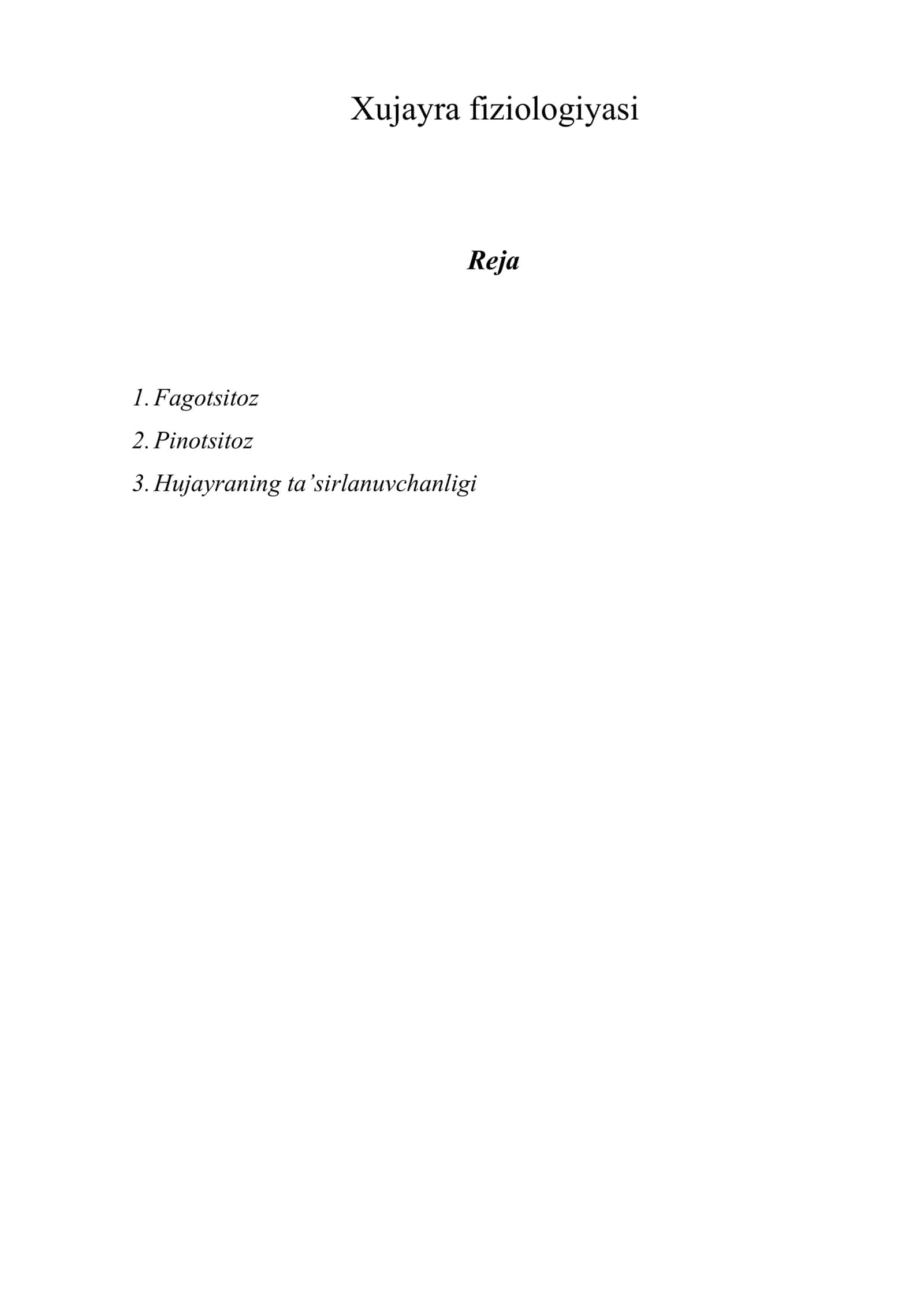 Xujayra fiziologiyasi 1