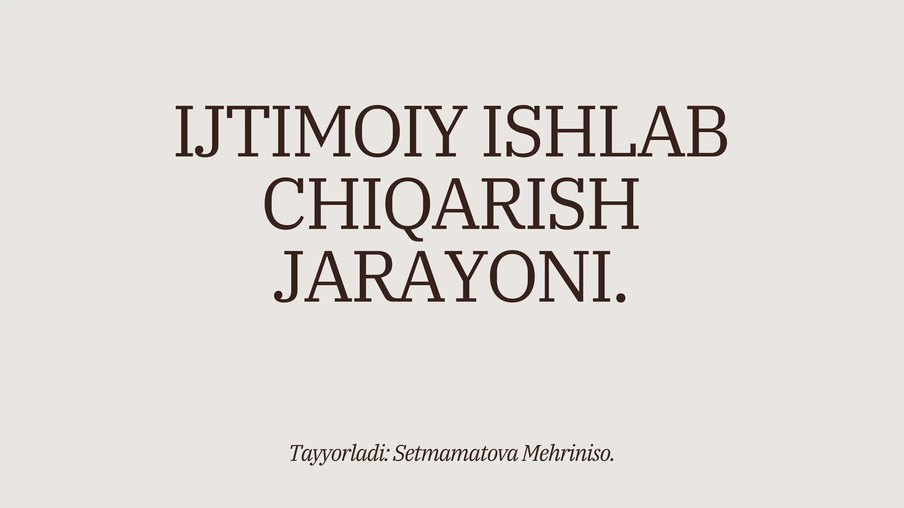 Ijtimoiy ishlab chiqarish jarayonj 1