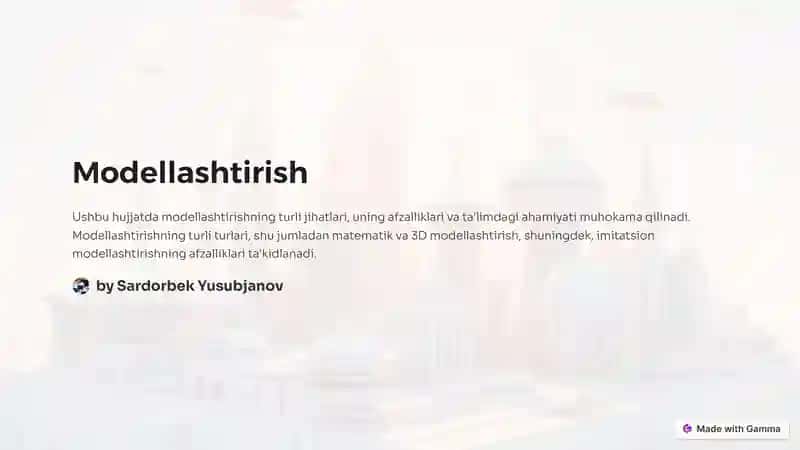 Modellashtirish
