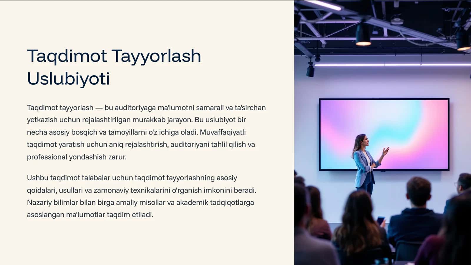 Taqdimot Tayyorlash Uslubiyoti 1