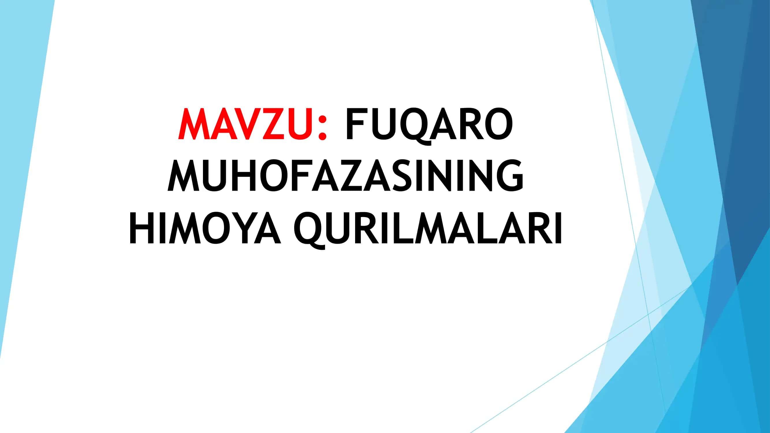 Fuqaro muhofazasining himoya qurilmalari 1