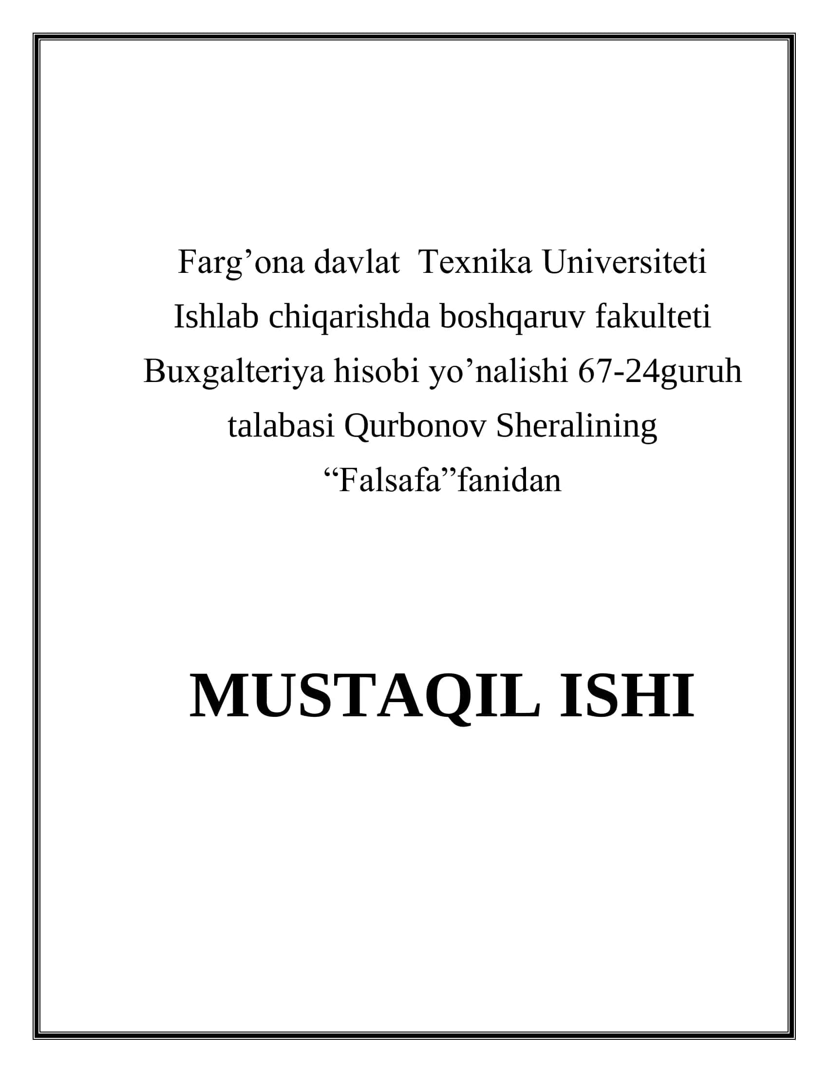 Abu Ali Ibn Sinoning Falsafiy va Tabiiy-Ilmiy Qarashlari 1