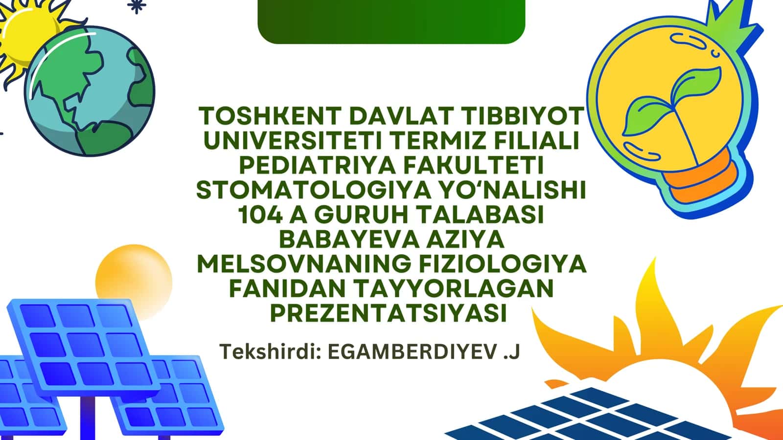FIZIOLOGIYA FANIDAN TAYYORLAGAN PREZENTATSIYASI 1