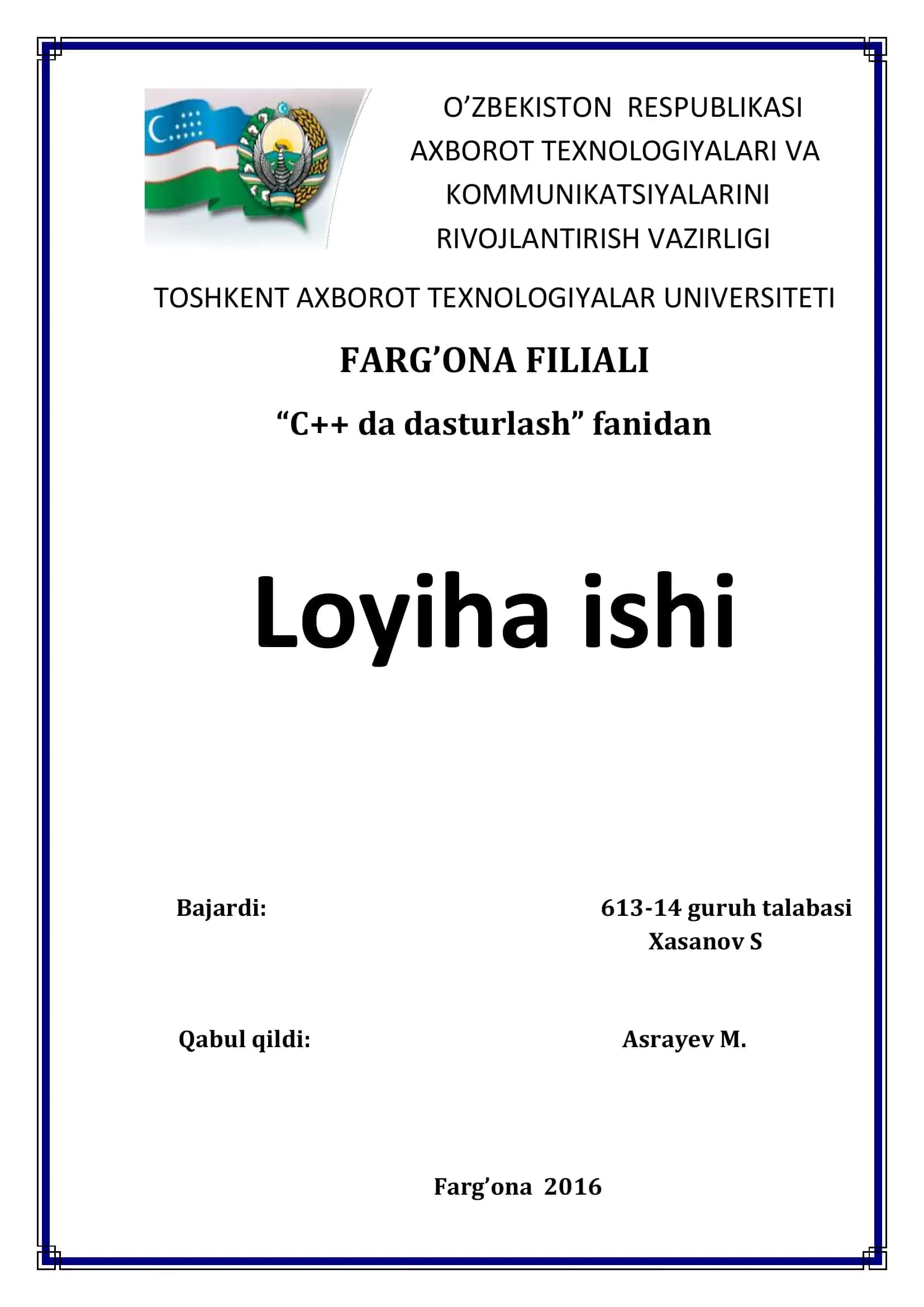 Muzey expanatlarini ro’yxatga olish dasturiy ta’minotini yaratish 1