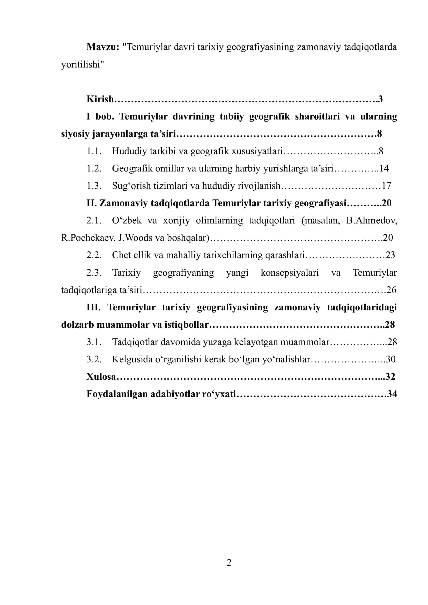 Temuriylar davri tarixiy geografiyasining zamonaviy tadqiqotlarda yoritilishi 1