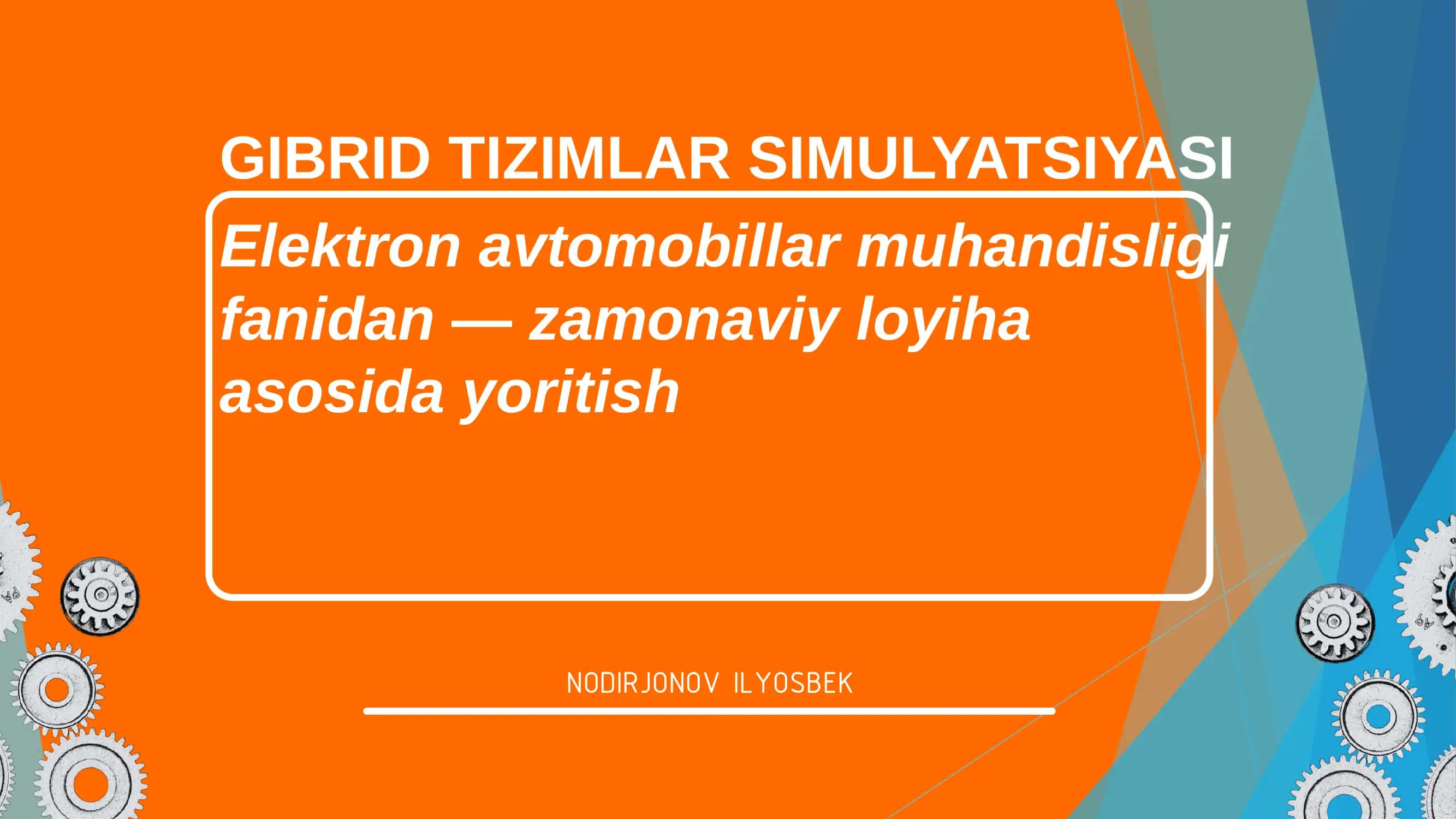 GIBRID TIZIMLAR SIMULYATSIYASI 1