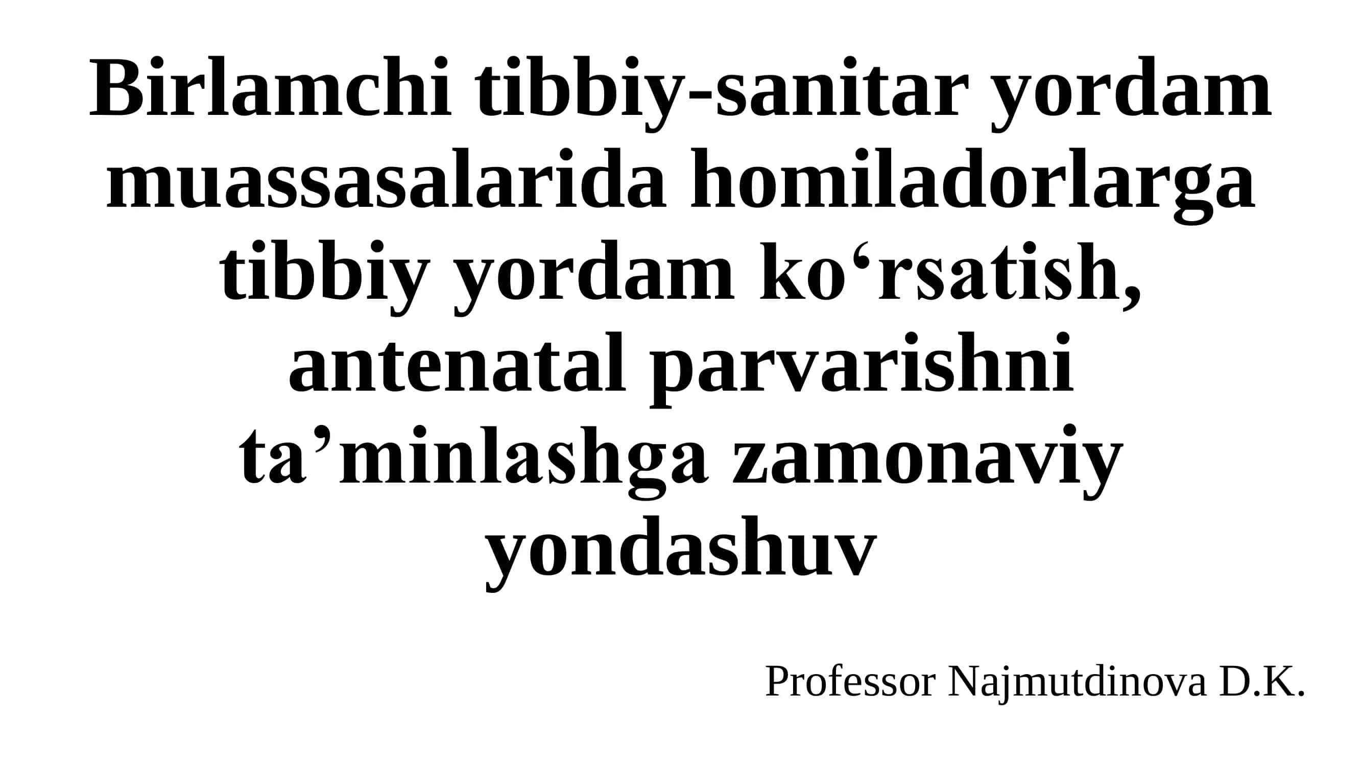 Birlamchi tibbiy-sanitar yordam muassasalarida homiladorlarga tibbiy yordam ko‘rsatish 1