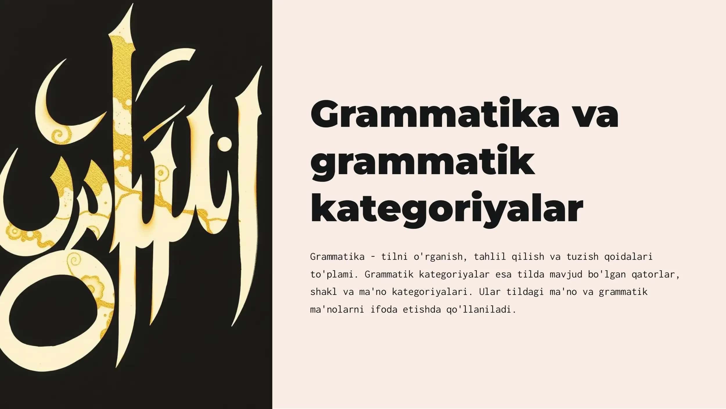 Grammatika va grammatik kategoriyalar 1