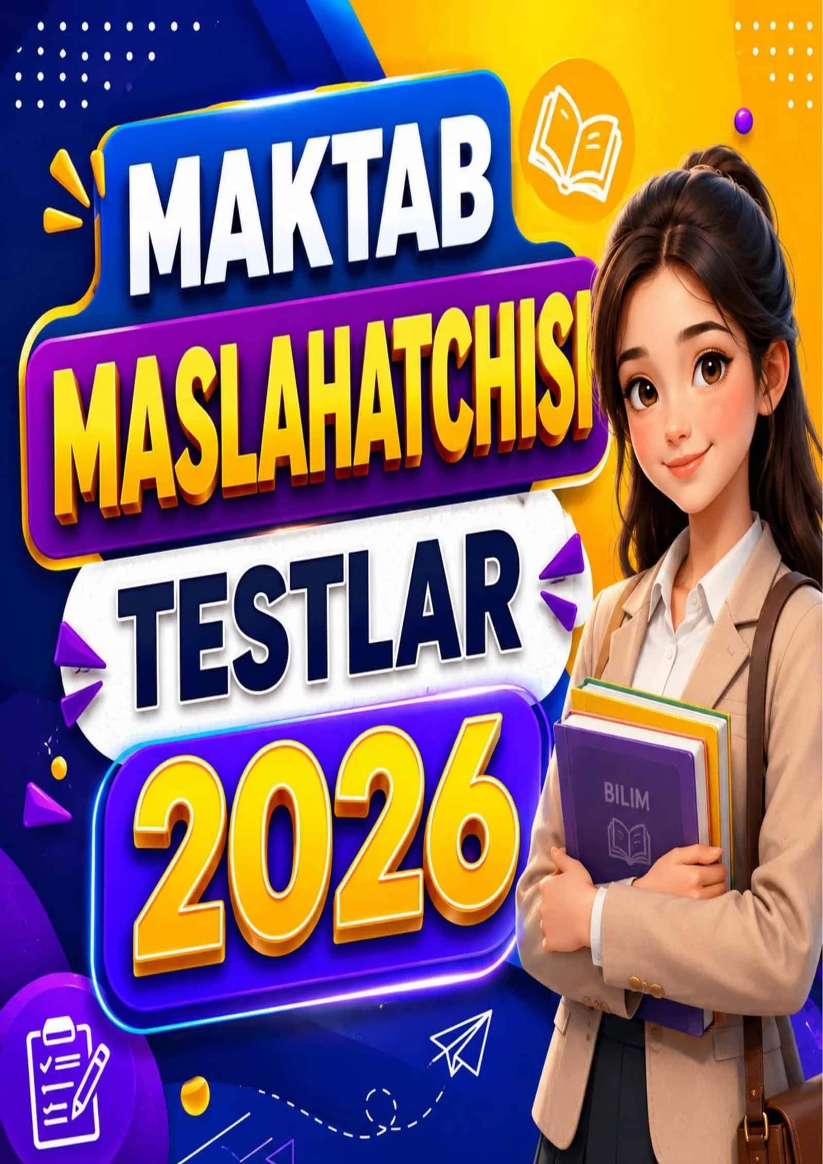 Maktab maslahatchisi 1000+ test savollari / Мактаб маслаҳатчиси 1000+ тест саволлари 1