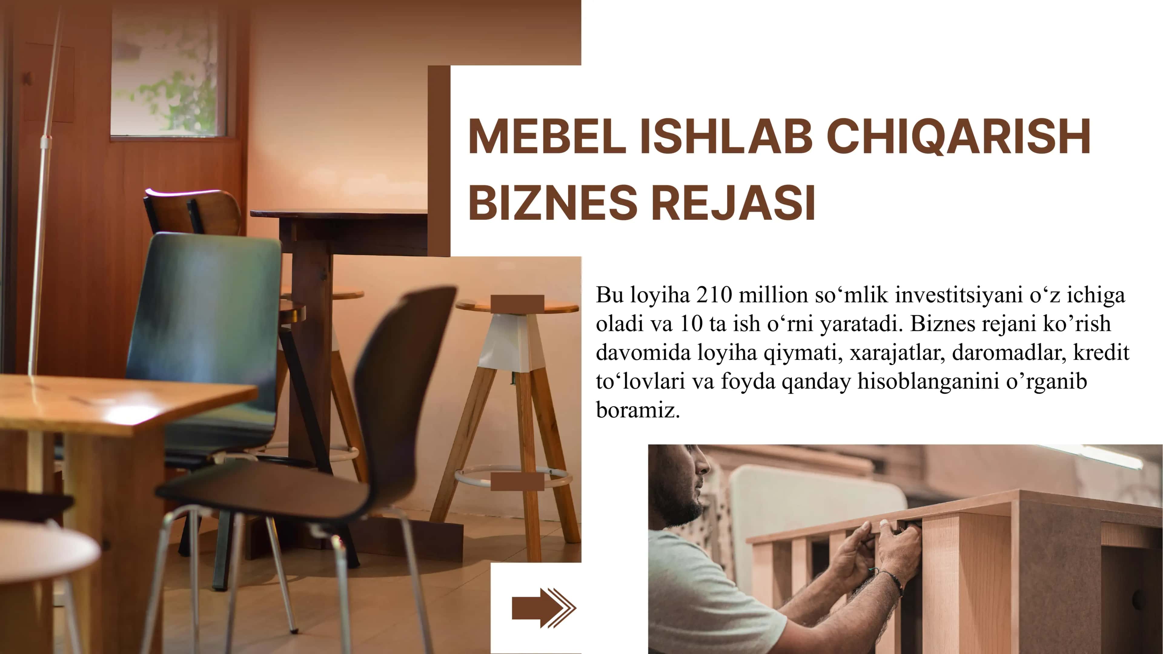 Mebel ishlab chiqarish biznes rejasi 1