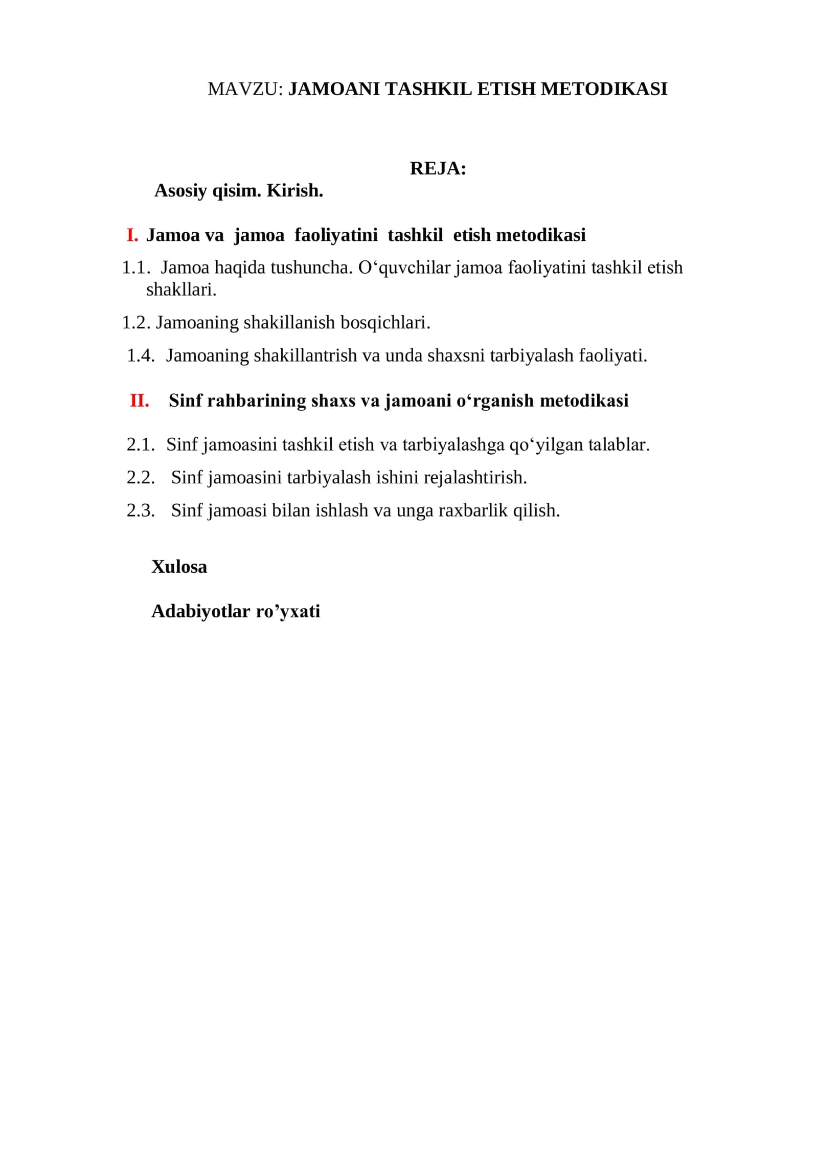 JAMOANI TASHKIL ETISH METODIKASI 1