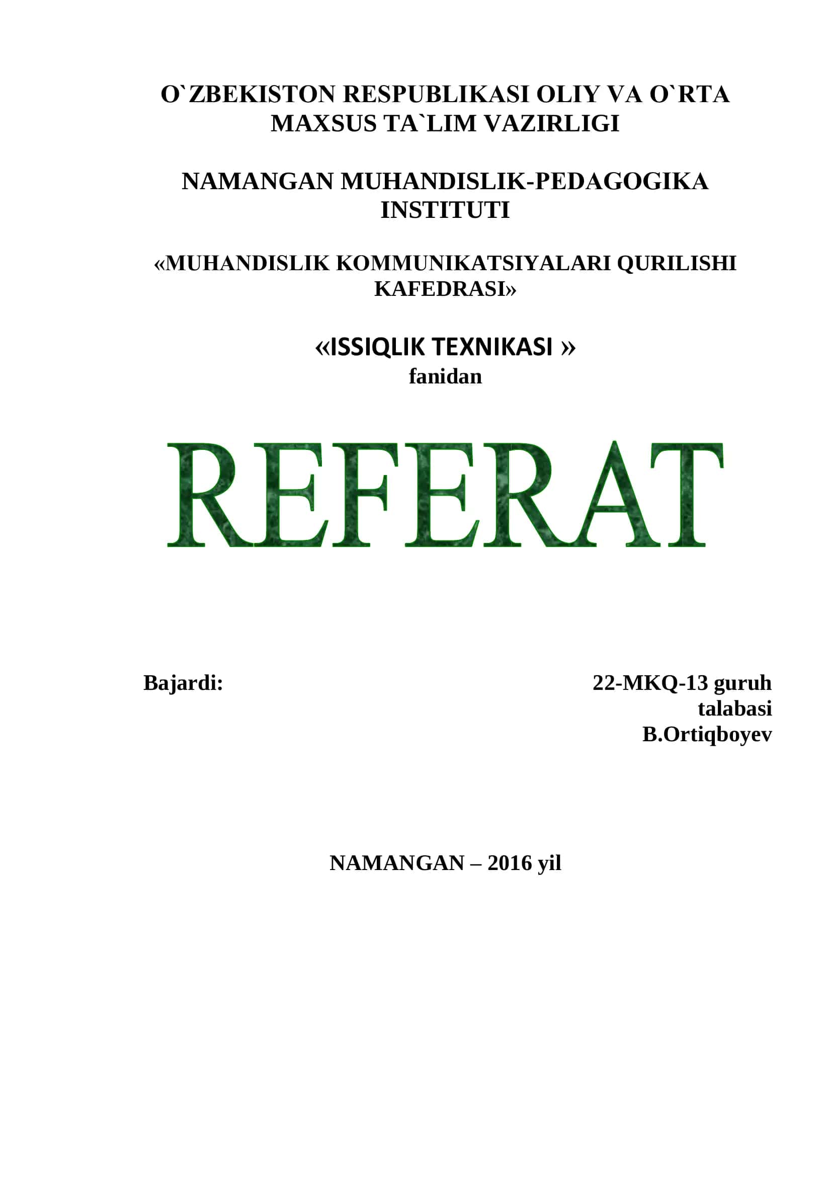 ISSIQLIK ALMASHINUV APPARATLARI 1