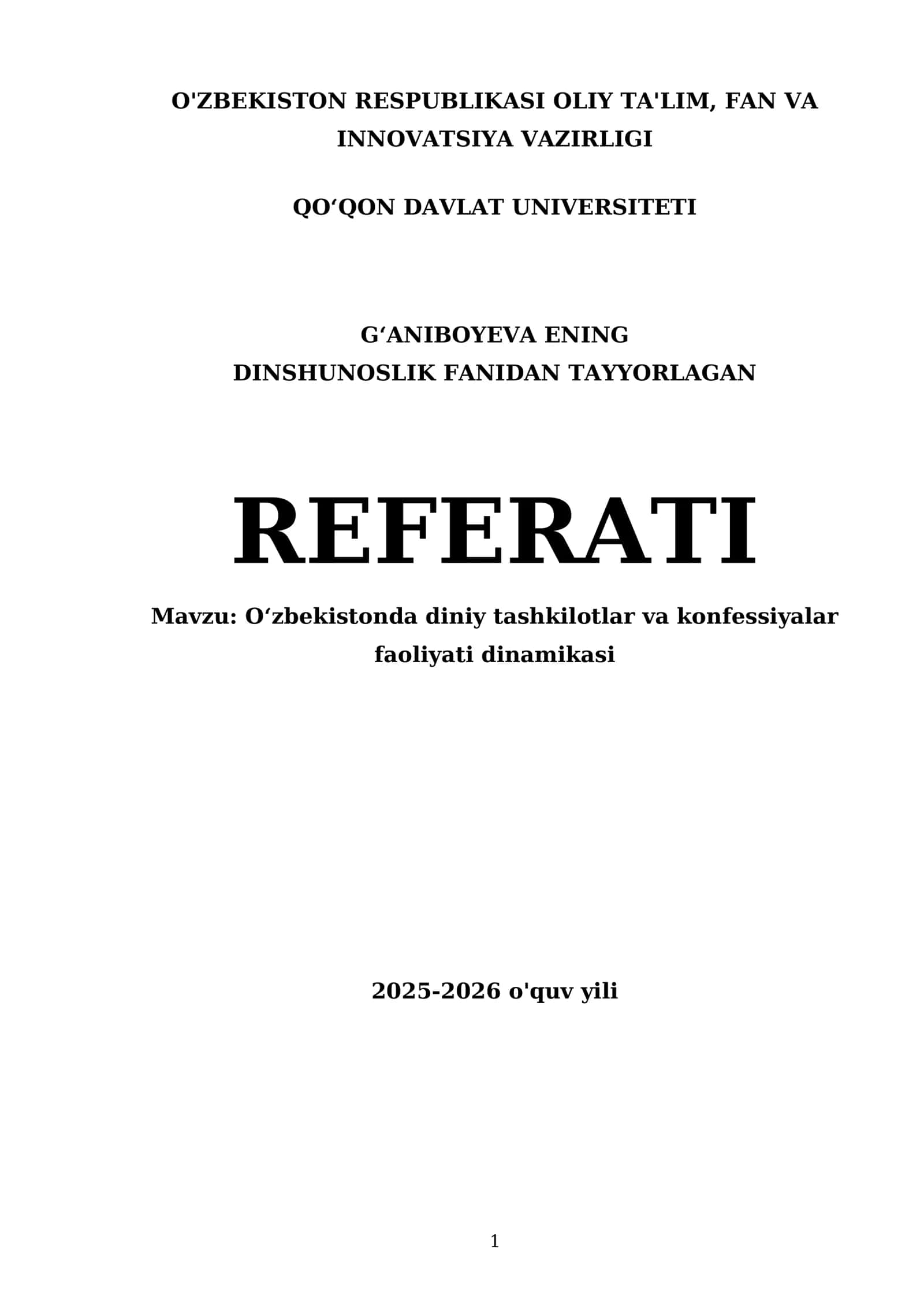 Oʻzbekistonda diniy tashkilotlar va konfessiyalar faoliyati dinamikasi 1