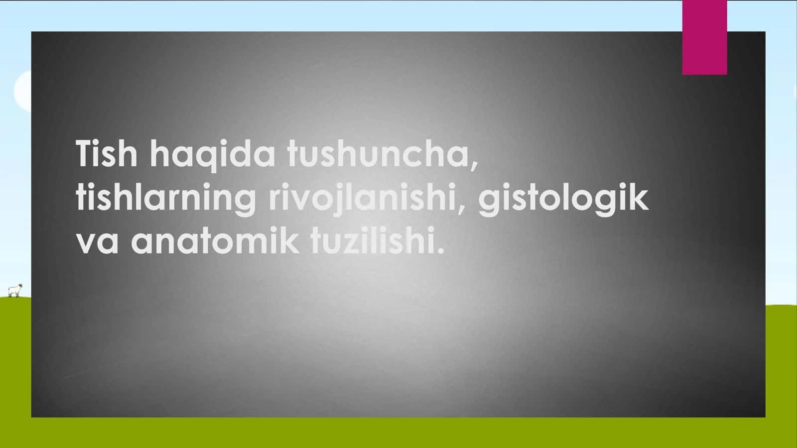 Tish haqida maʼlumot va Tishning Anatomik va Gistalogik tuzilishi 1