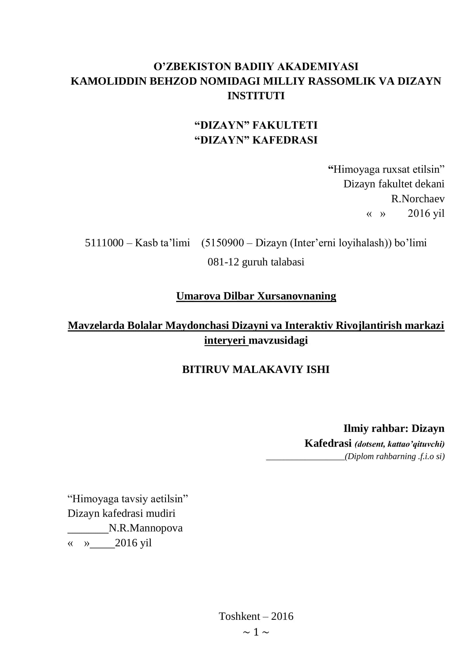 Bolalar Maydonchasi Dizayni va Interaktiv Rivojlantirish markazi 1