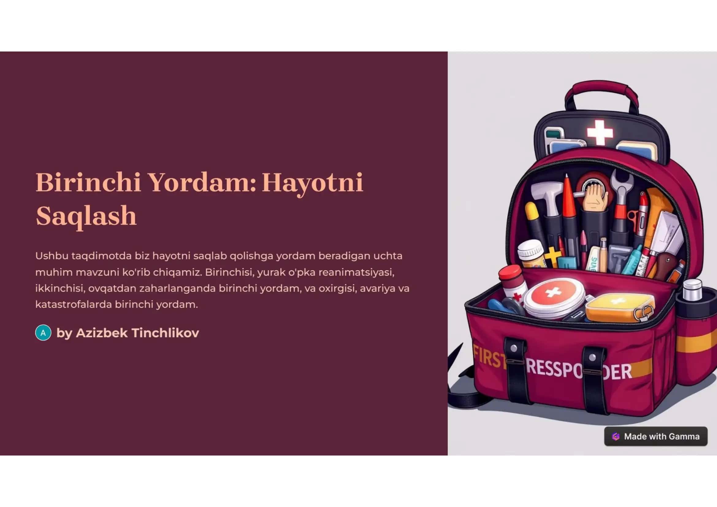 Birinchi yordam: Hayotni saqlash 1
