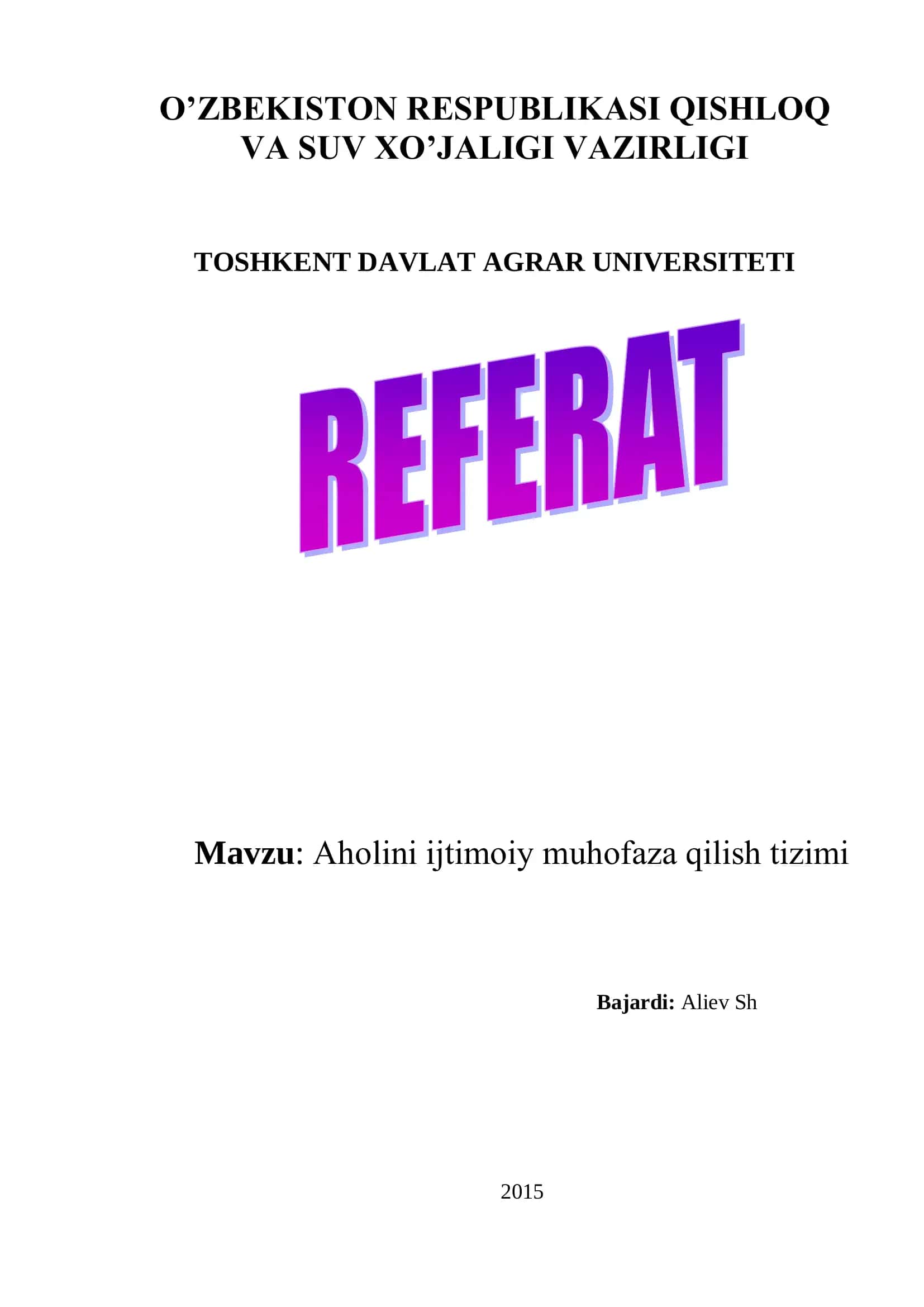Аhоlini ijtimоiy muhоfаzа qilish tizimi 1