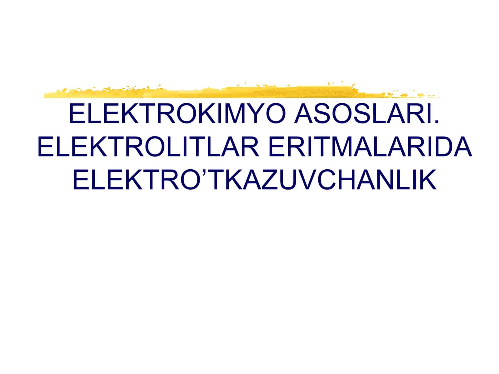 Elektrokimyo asoslari 1