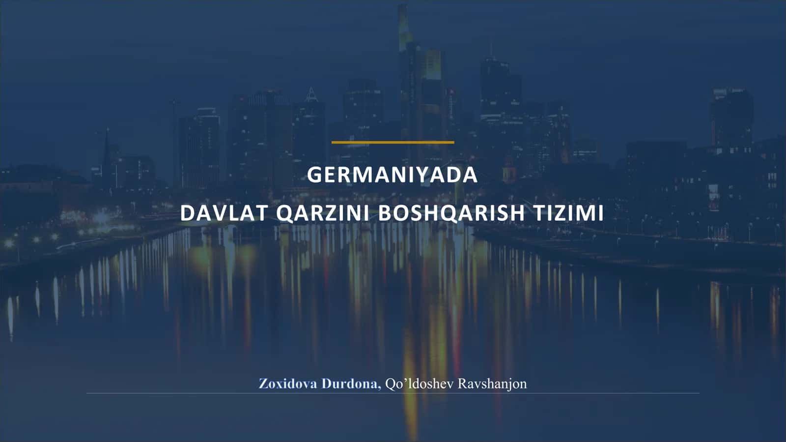 GERMANIYADA DAVLAT QARZINI BOSHQARISH TIZIMI 1