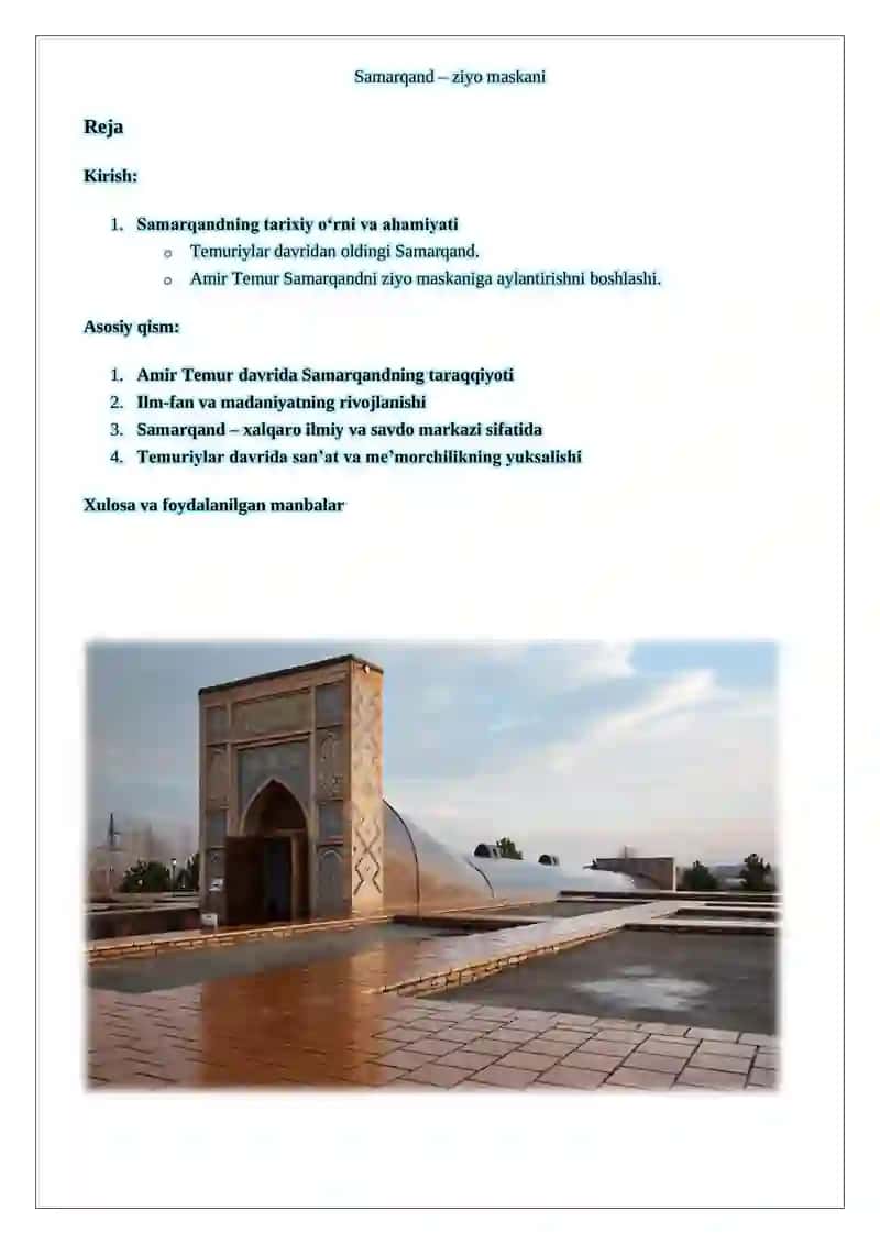Samarqand – ziyo maskani