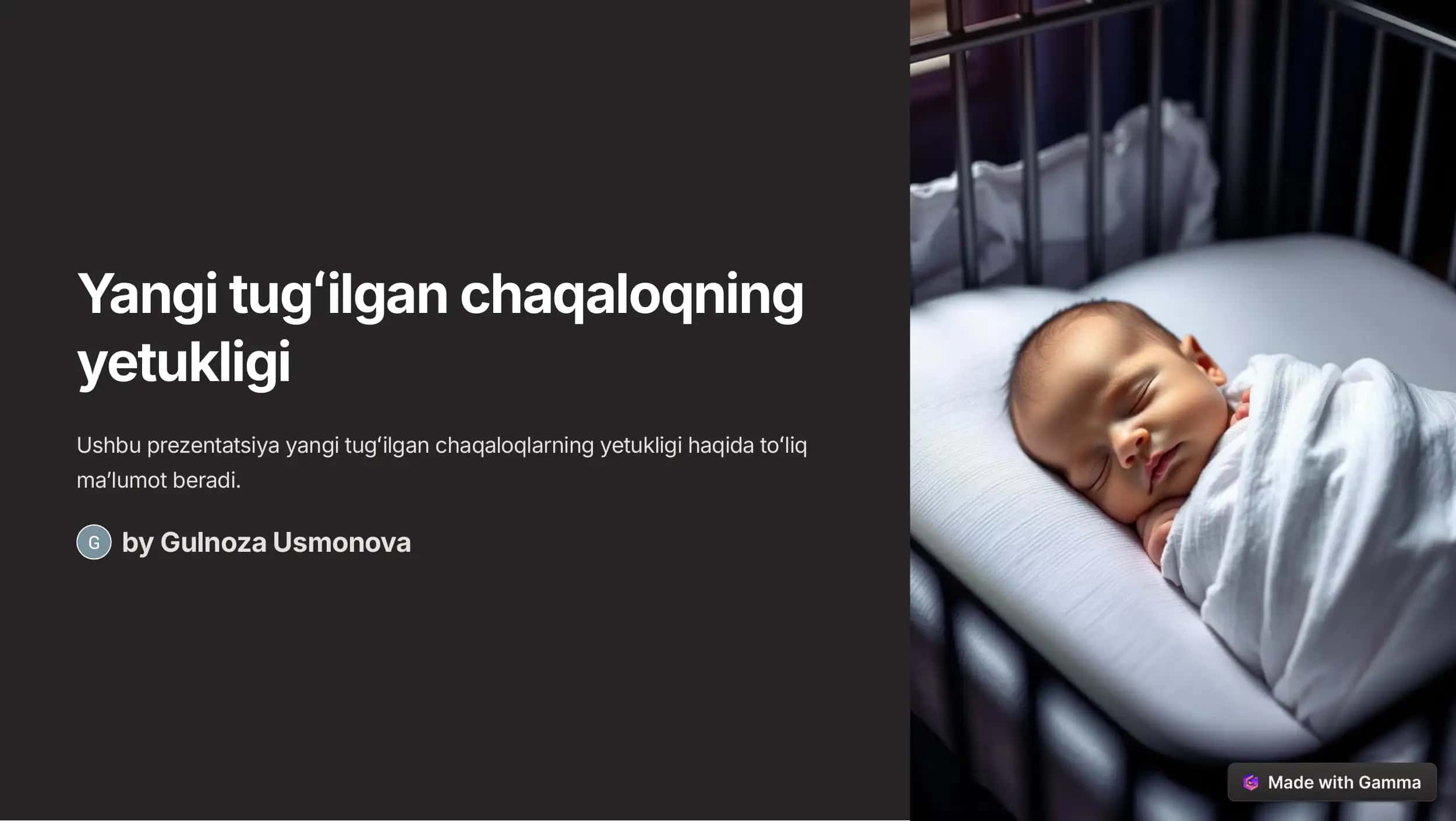 Yangi tugʻilgan chaqaloqning yetukligi 1