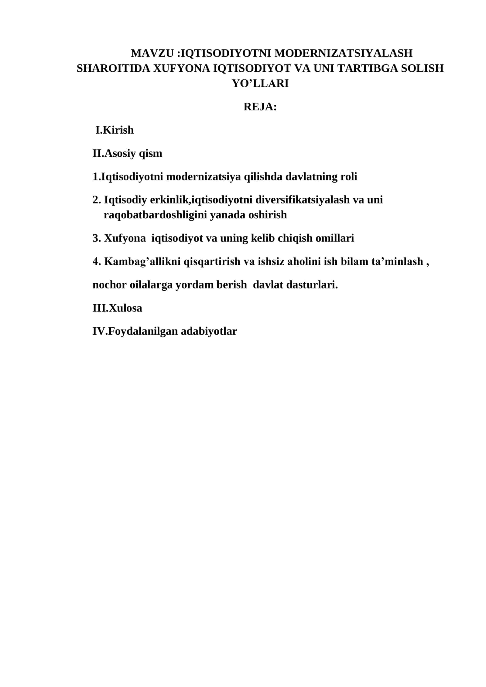 IQTISODIYOTNI MODERNIZATSIYALASH 1