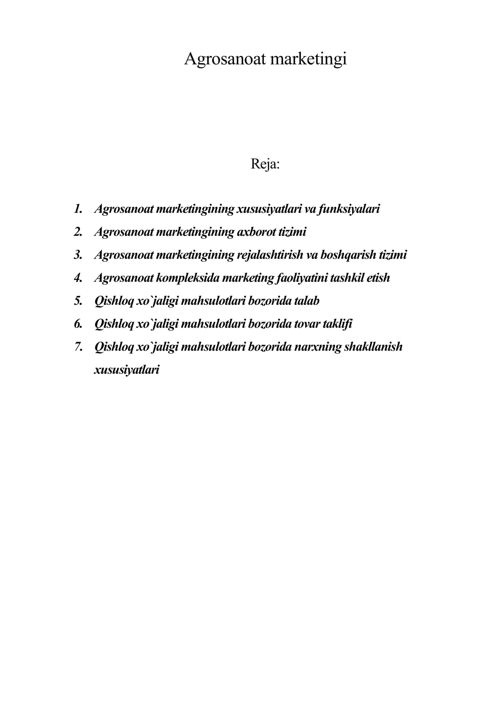 Agrosanoat marketingi 1