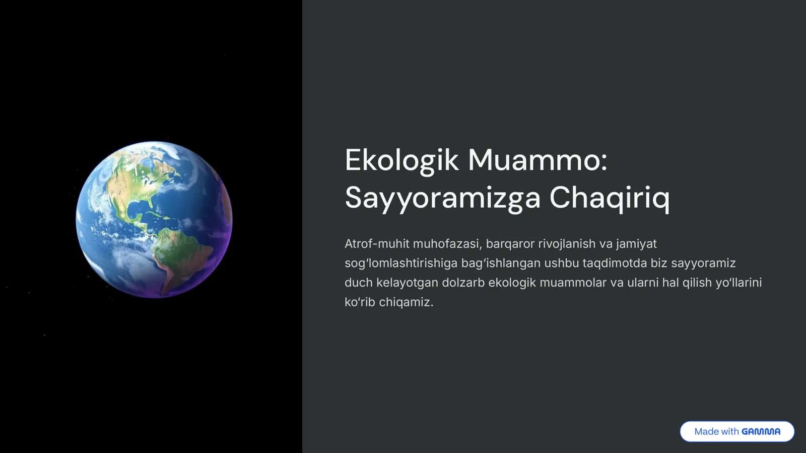 Ekologik Muammo 1