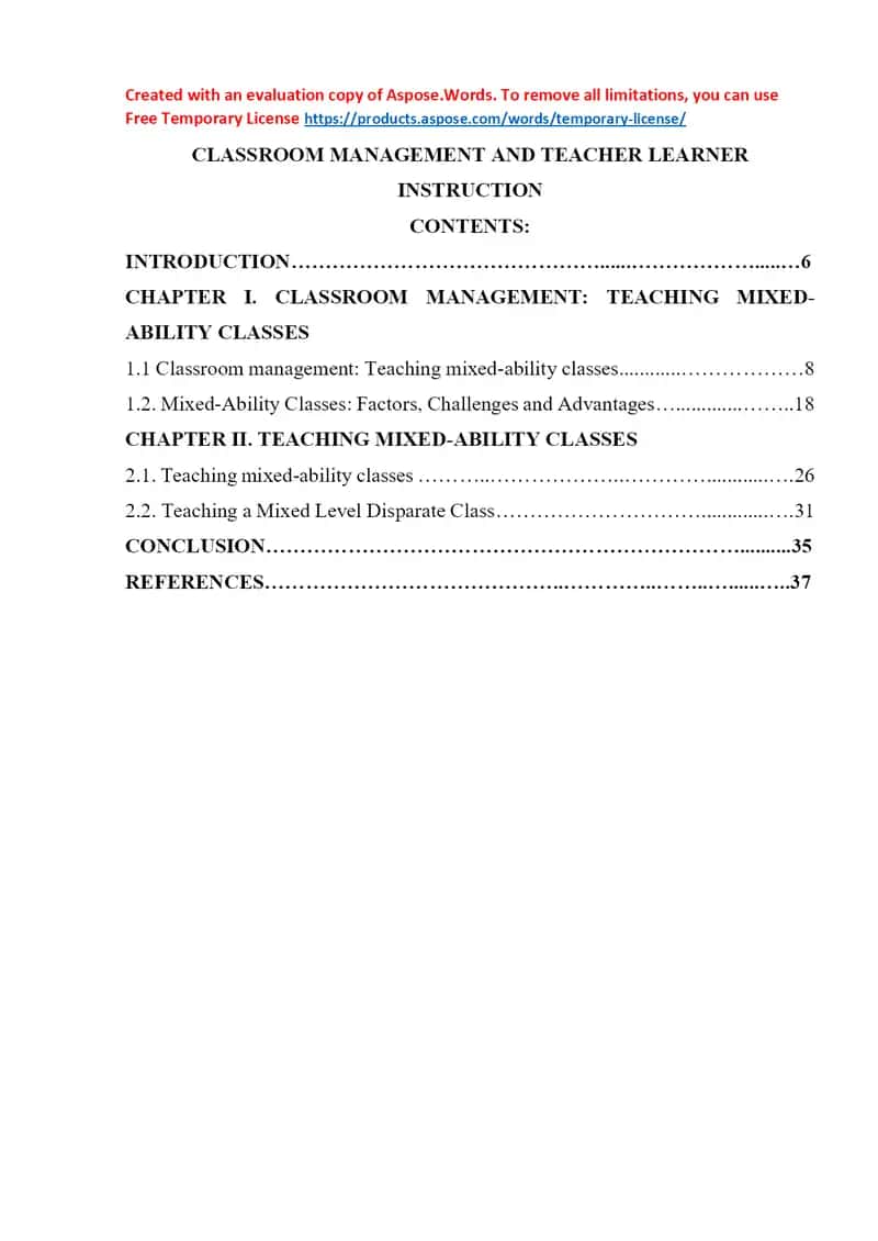 CLASSROOM MANAGEMENT AND TEACHER LEARNER INSTRUCTION 1